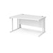 Maestro 25 cable managed leg left hand wave office desk Desking Dams White White 1400mm x 800-990mm