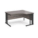 Maestro 25 cable managed leg right hand ergonomic office desk Desking Dams Grey Oak Black 1400mm x 1200mm