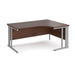 Maestro 25 cable managed leg right hand ergonomic office desk Desking Dams Walnut Silver 1600mm x 1200mm