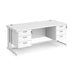 Maestro 25 cable managed leg straight desk with two x 3 drawer pedestals Desking Dams White White 1800mm x 800mm