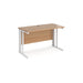 Maestro 25 cable managed leg straight narrow office desk Desking Dams Beech White 1200mm x 600mm