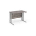 Maestro 25 cable managed leg straight narrow office desk Desking Dams Grey Oak Silver 1000mm x 600mm