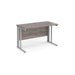 Maestro 25 cable managed leg straight narrow office desk Desking Dams Grey Oak Silver 1200mm x 600mm