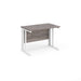 Maestro 25 cable managed leg straight narrow office desk Desking Dams Grey Oak White 1000mm x 600mm