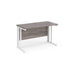 Maestro 25 cable managed leg straight narrow office desk Desking Dams Grey Oak White 1200mm x 600mm