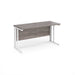 Maestro 25 cable managed leg straight narrow office desk Desking Dams Grey Oak White 1400mm x 600mm