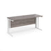 Maestro 25 cable managed leg straight narrow office desk Desking Dams Grey Oak White 1600mm x 600mm