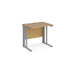 Maestro 25 cable managed leg straight narrow office desk Desking Dams Oak Silver 800mm x 600mm