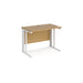 Maestro 25 cable managed leg straight narrow office desk Desking Dams Oak White 1000mm x 600mm