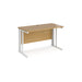 Maestro 25 cable managed leg straight narrow office desk Desking Dams Oak White 1200mm x 600mm