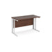 Maestro 25 cable managed leg straight narrow office desk Desking Dams Walnut White 1200mm x 600mm