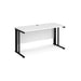 Maestro 25 cable managed leg straight narrow office desk Desking Dams White Black 1400mm x 600mm