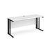 Maestro 25 cable managed leg straight narrow office desk Desking Dams White Black 1600mm x 600mm