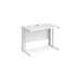 Maestro 25 cable managed leg straight narrow office desk Desking Dams White White 1000mm x 600mm