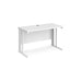 Maestro 25 cable managed leg straight narrow office desk Desking Dams White White 1200mm x 600mm