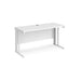 Maestro 25 cable managed leg straight narrow office desk Desking Dams White White 1400mm x 600mm