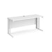 Maestro 25 cable managed leg straight narrow office desk Desking Dams White White 1600mm x 600mm