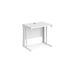 Maestro 25 cable managed leg straight narrow office desk Desking Dams White White 800mm x 600mm