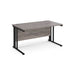 Maestro 25 cable managed leg straight office desk Desking Dams Grey Oak Black 1400mm x 800mm