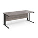 Maestro 25 cable managed leg straight office desk Desking Dams Grey Oak Black 1800mm x 800mm