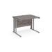 Maestro 25 cable managed leg straight office desk Desking Dams Grey Oak Silver 1000mm x 800mm