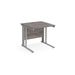 Maestro 25 cable managed leg straight office desk Desking Dams Grey Oak Silver 800mm x 800mm