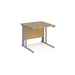 Maestro 25 cable managed leg straight office desk Desking Dams Oak Silver 800mm x 800mm