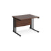 Maestro 25 cable managed leg straight office desk Desking Dams Walnut Black 1000mm x 800mm