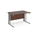 Maestro 25 cable managed leg straight office desk Desking Dams Walnut Silver 1200mm x 800mm