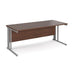 Maestro 25 cable managed leg straight office desk Desking Dams Walnut Silver 1800mm x 800mm