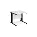 Maestro 25 cable managed leg straight office desk Desking Dams White Black 800mm x 800mm