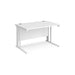 Maestro 25 cable managed leg straight office desk Desking Dams White White 1200mm x 800mm