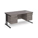 Maestro 25 cantilever leg straight desk with two x 3 drawer pedestals Desking Dams Grey Oak Black 1600mm x 800mm