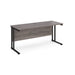 Maestro 25 cantilever leg straight, narrow office desk Desking Dams Grey Oak Black 1600mm x 600mm