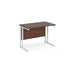 Maestro 25 cantilever leg straight, narrow office desk Desking Dams Walnut White 1000mm x 600mm