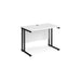 Maestro 25 cantilever leg straight, narrow office desk Desking Dams White Black 1000mm x 600mm