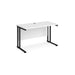 Maestro 25 cantilever leg straight, narrow office desk Desking Dams White Black 1200mm x 600mm