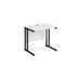 Maestro 25 cantilever leg straight, narrow office desk Desking Dams White Black 800mm x 600mm