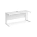 Maestro 25 cantilever leg straight, narrow office desk Desking Dams White White 1600mm x 600mm