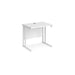 Maestro 25 cantilever leg straight, narrow office desk Desking Dams White White 800mm x 600mm