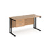 Maestro 25 cantilever leg straight, narrow office desk with 2 drawer pedestal Desking Dams 