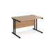 Maestro 25 cantilever leg straight office desk Desking Dams Beech Black 1200mm x 800mm