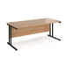 Maestro 25 cantilever leg straight office desk Desking Dams Beech Black 1800mm x 800mm