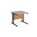 Maestro 25 cantilever leg straight office desk Desking Dams Beech Black 800mm x 800mm