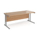 Maestro 25 cantilever leg straight office desk Desking Dams Beech Silver 1800mm x 800mm