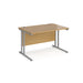 Maestro 25 cantilever leg straight office desk Desking Dams Oak Silver 1200mm x 800mm