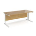 Maestro 25 cantilever leg straight office desk Desking Dams Oak White 1800mm x 800mm