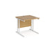 Maestro 25 cantilever leg straight office desk Desking Dams Oak White 800mm x 800mm