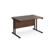 Maestro 25 cantilever leg straight office desk Desking Dams Walnut Black 1200mm x 800mm