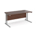 Maestro 25 cantilever leg straight office desk Desking Dams Walnut Silver 1600mm x 800mm